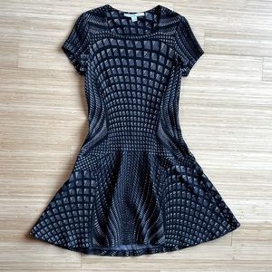 Diane vonFurstenberg wool blend dress, black and white